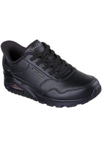 skechers - Adidasy Skechers Uno - Banksia Luxe, Kobiety. Kolor: czarny. Materiał: skóra ekologiczna, materiał. Sport: fitness