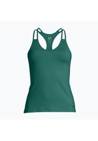 CASALL - Tank top treningowy damski Casall V-Neck Racerback. Kolor: zielony. Sport: joga i pilates