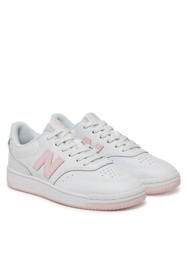 New Balance Sneakersy BBW80PNK Biały. Kolor: biały. Materiał: skóra