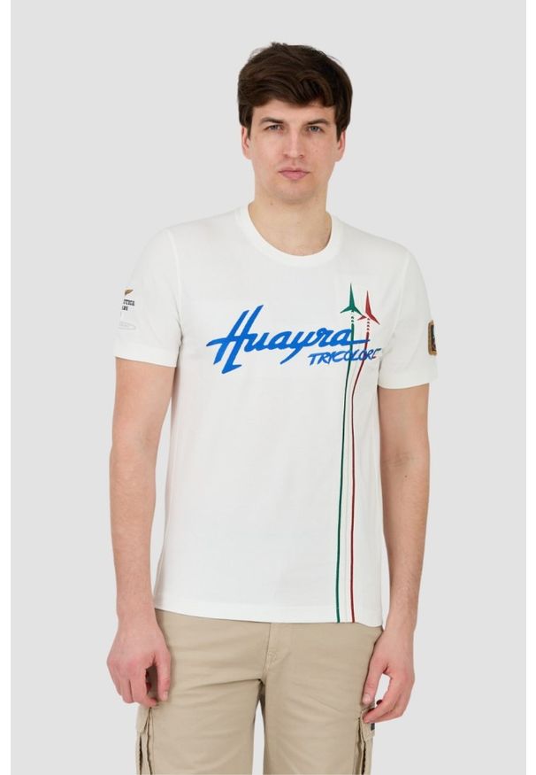 Aeronautica Militare - AERONAUTICA MILITARE Biały męski t-shirt Short Sleeve, Rozmiar M. Kolor: biały