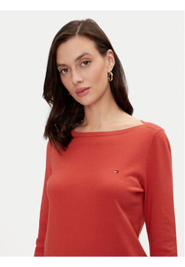 TOMMY HILFIGER - Tommy Hilfiger Sweter WW0WW40099 Czerwony Regular Fit. Kolor: czerwony. Materiał: bawełna, syntetyk