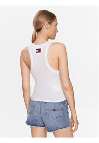 TOMMY HILFIGER - Tommy Hilfiger Top ThxSm WW0WW38987 Biały Slim Fit. Kolor: biały #4