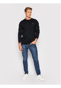 Polo Ralph Lauren Sweter Ls 710684957008 Czarny Slim Fit. Typ kołnierza: polo. Kolor: czarny. Materiał: bawełna