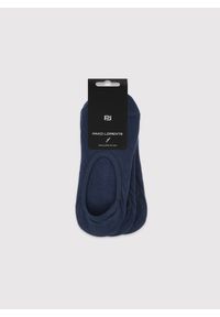 Pako Lorente - PAKO LORENTE - Granatowe stopki męskie trójpak. Kolor: niebieski. Wzór: gładki #3