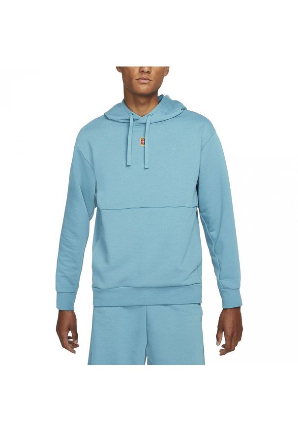 Bluza męska biegowa z kapturem Nike M Nkct Df Fleece Heritage Hoodie niebieska. Typ kołnierza: kaptur. Kolor: niebieski