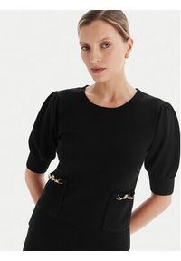 Fracomina Sweter FR25WT7019K55601 Czarny Slim Fit. Kolor: czarny. Materiał: syntetyk #3