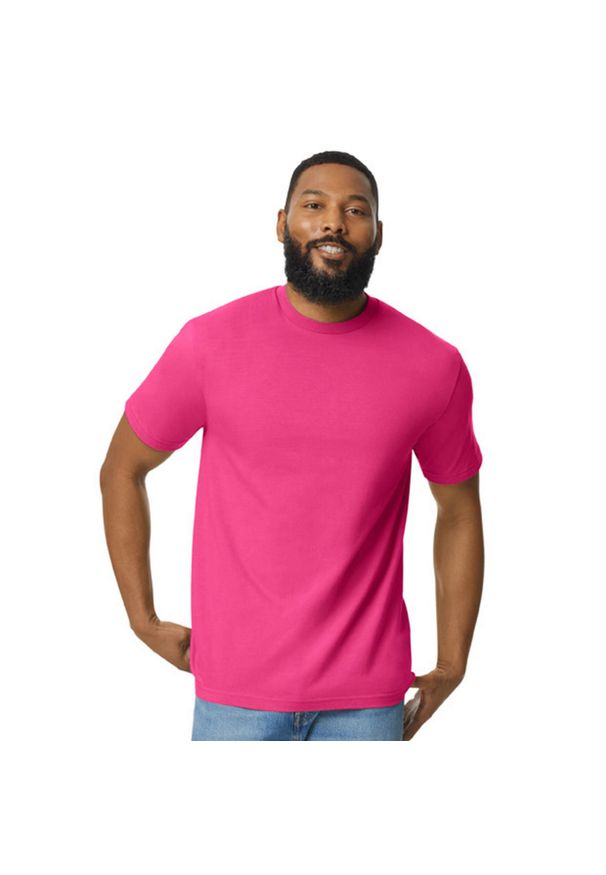 GILDAN - Koszulka Unisex Dla Dorosłych Softstyle Midweight. Kolor: różowy. Sport: turystyka piesza