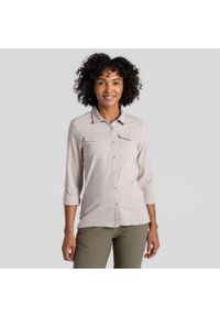 CRAGHOPPERS - Koszula podróżnicza damska Craghoppers NosiLife Pro LS Shirt III. Okazja: na co dzień. Kolor: brązowy. Styl: casual #1