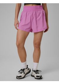4f - 4F Spodenki treningowe szybkoschnące damskie - różowe M. Stan: podwyższony. Kolor: różowy. Materiał: tkanina. Sport: fitness #2