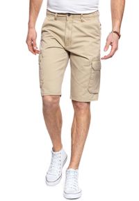 Wrangler - SPODENKI WRANGLER CARGO SHORT SAND W15DKC58N. Materiał: materiał