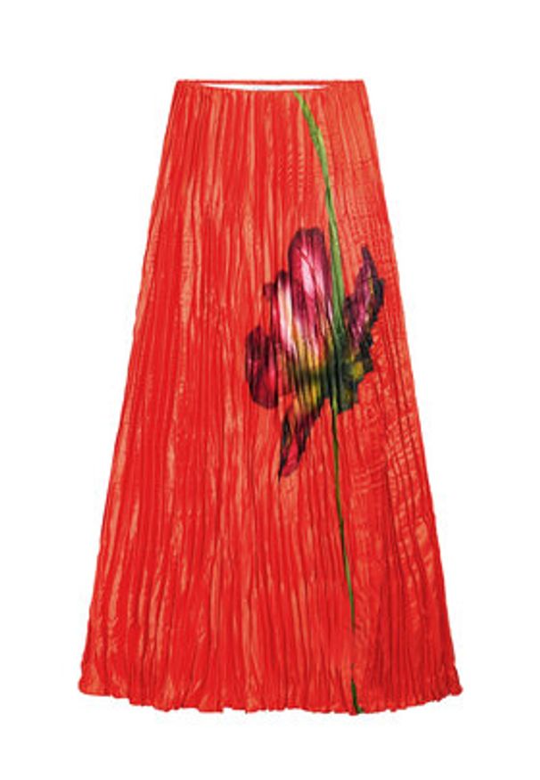 Desigual Spódnica plisowana Follet 25SWFW06 Pomarańczowy Regular Fit. Kolor: pomarańczowy. Materiał: syntetyk