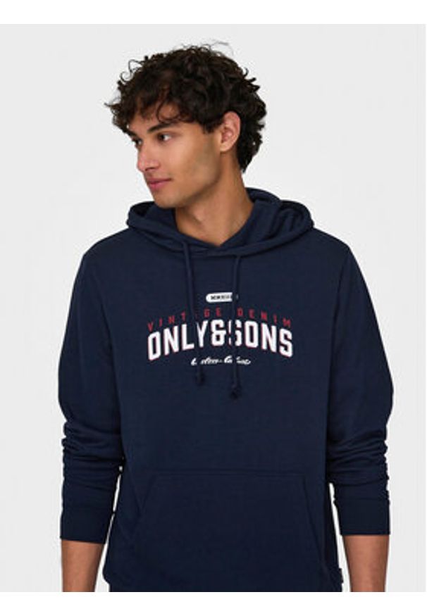 Only & Sons Bluza Lenny 22028594 Granatowy Regular Fit. Kolor: niebieski. Materiał: syntetyk, bawełna