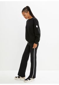 bonprix - Spodnie z bawełnianego dżerseju ze stretchem. Kolor: czarny. Materiał: jersey, bawełna. Styl: sportowy #3