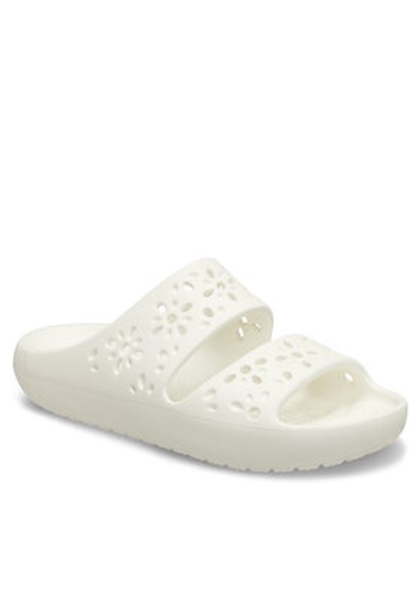 Crocs Klapki Classic Floral Cutout Sandal 210966 Biały. Kolor: biały