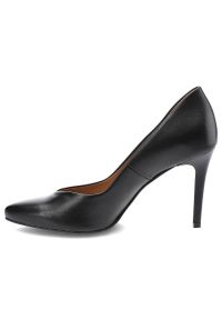 Czarne Czółenka Clasicco Damskie Eleganckie Buty. Okazja: na spotkanie biznesowe. Kolor: czarny. Materiał: jeans, skóra. Wzór: gładki. Obcas: na obcasie. Styl: elegancki. Wysokość obcasa: średni #3