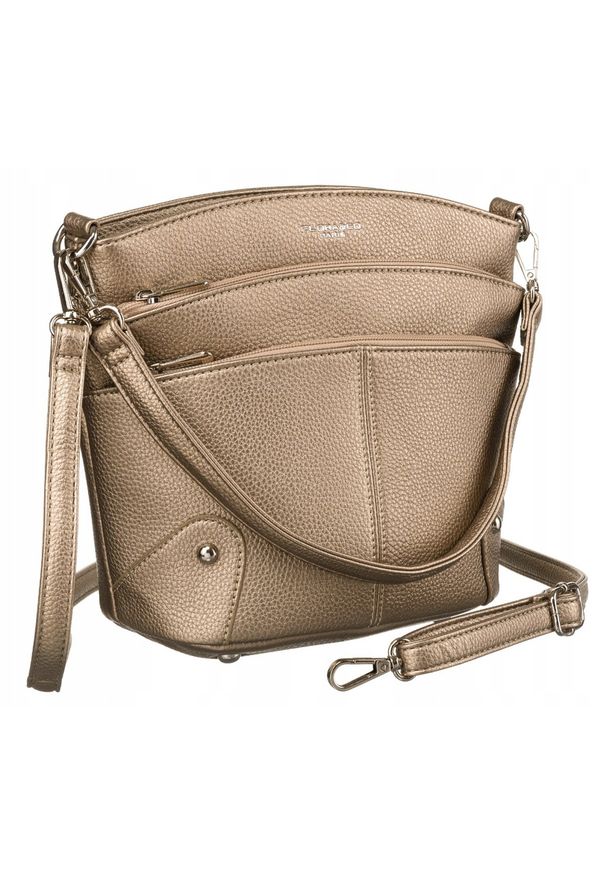 FLORA & CO - Listonoszka damska F6938 j. brązowa. Kolor: brązowy. Materiał: skórzane