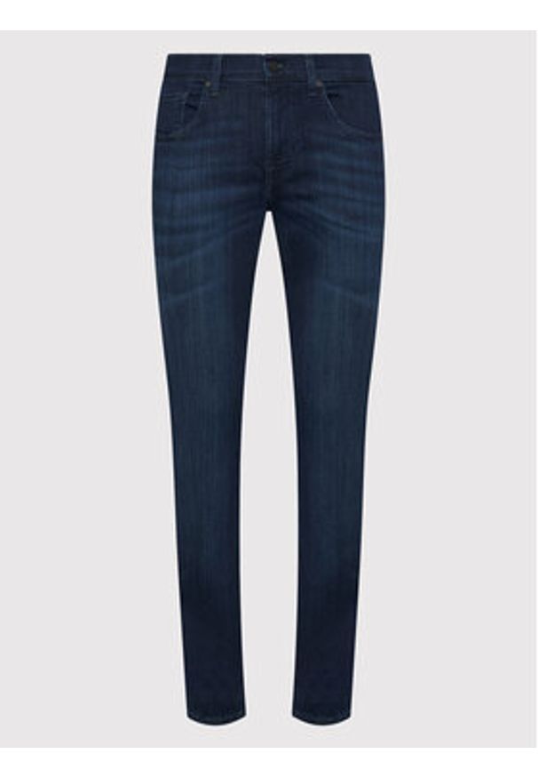 7 FOR ALL MANKIND - 7 For All Mankind Jeansy Luxe Performance Plus JSMSA230IP Granatowy Slim Fit. Kolor: niebieski