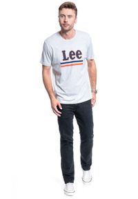 Lee - MĘSKI T-SHIRT LEE STRIPE TEE SHARP GREY MELE L64VFQ03. Kolor: szary #4