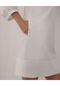 Marella - MARELLA - Biała bawełniana sukienka Stuarda. Kolor: biały. Materiał: bawełna. Wzór: ażurowy. Typ sukienki: proste. Długość: mini #3