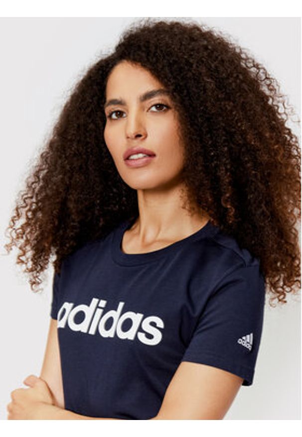 Adidas - adidas T-Shirt Loungewear Essentials Logo H07833 Granatowy Slim Fit. Kolor: niebieski. Materiał: bawełna