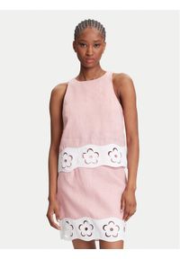 STAUD Bluzka Mika R25S1148LN Różowy Regular Fit. Kolor: różowy. Materiał: len