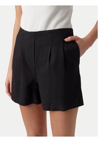 Vero Moda Szorty materiałowe Jesmilo 10279694 Czarny Regular Fit. Kolor: czarny. Materiał: len, wiskoza