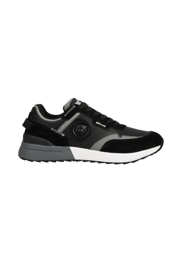 Just Cavalli - JUST CAVALLI Czarne sneakersy Fondo Action Basic. Kolor: czarny