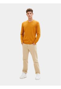 Tom Tailor Sweter 1027665 Pomarańczowy Regular Fit. Kolor: pomarańczowy. Materiał: bawełna