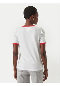 Tommy Jeans T-Shirt Wavy Flag Contrast Ringer DW0DW22306 Biały Regular Fit. Kolor: biały. Materiał: bawełna #3