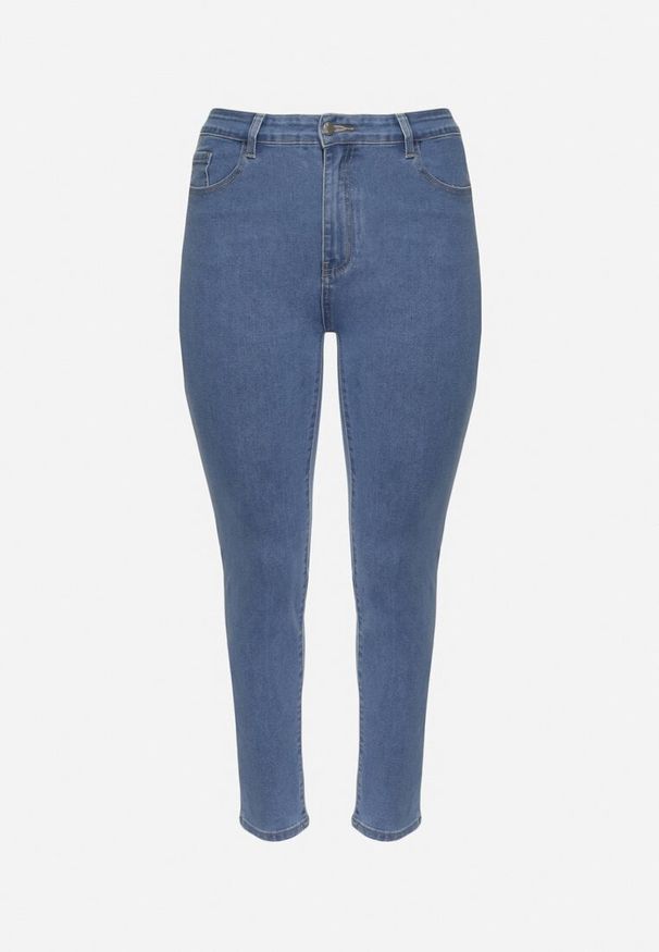 Born2be - Niebieskie Klasyczne Jeansy o Kroju Slim Regular Nalasin. Okazja: na co dzień. Kolor: niebieski. Styl: klasyczny