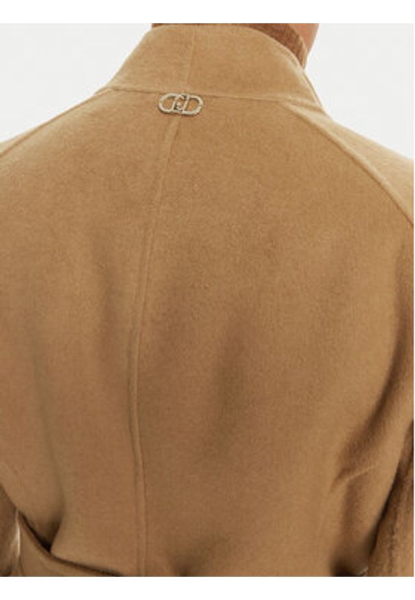 Liu Jo Płaszcz wełniany WF4060 T4627 Brązowy Regular Fit. Kolor: brązowy. Materiał: syntetyk, wełna