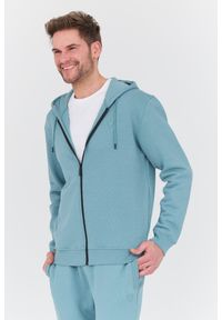 Guess - GUESS Turkusowa męska bluza Aldwin, Rozmiar L. Kolor: niebieski