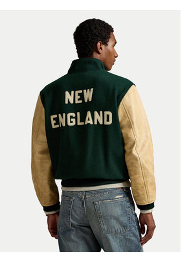 Polo Ralph Lauren Kurtka bomber 710977858001 Zielony Regular Fit. Typ kołnierza: polo. Kolor: zielony. Materiał: syntetyk
