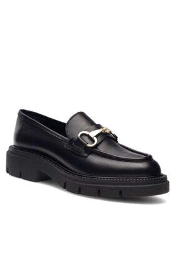 Gino Rossi Loafersy GRACE-I23-26370PE Czarny. Kolor: czarny. Materiał: skóra