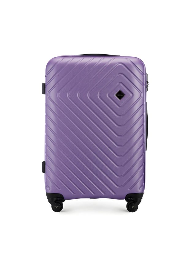 Wittchen - Średnia walizka z ABS-u z geometrycznym tłoczeniem fioletowa. Kolor: fioletowy. Materiał: poliester. Wzór: geometria