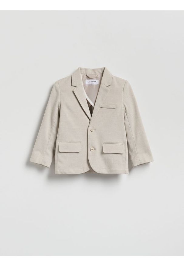 Reserved - Marynarka z dodatkiem wiskozy - beżowy. Kolor: beżowy. Materiał: wiskoza