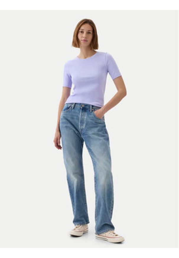 GAP - Gap T-Shirt 540635-11 Fioletowy Slim Fit. Kolor: fioletowy. Materiał: bawełna