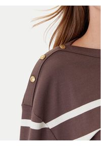 TOMMY HILFIGER - Tommy Hilfiger Bluzka Gold Button WW0WW45760 Brązowy Relaxed Fit. Kolor: brązowy. Materiał: bawełna #5