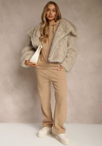 Renee - Ciemnobeżowy 2-częściowy Komplet Dresowy z Bluzą i Spodniami Orifira. Kolor: beżowy. Materiał: dresówka #5