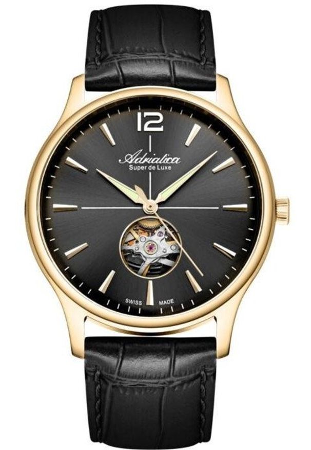 Zegarek Adriatica Zegarek męski Adriatica A8339.1256AO czarny. Kolor: czarny