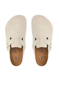 Birkenstock Klapki Boston 1027667 Biały. Kolor: biały. Materiał: skóra, zamsz