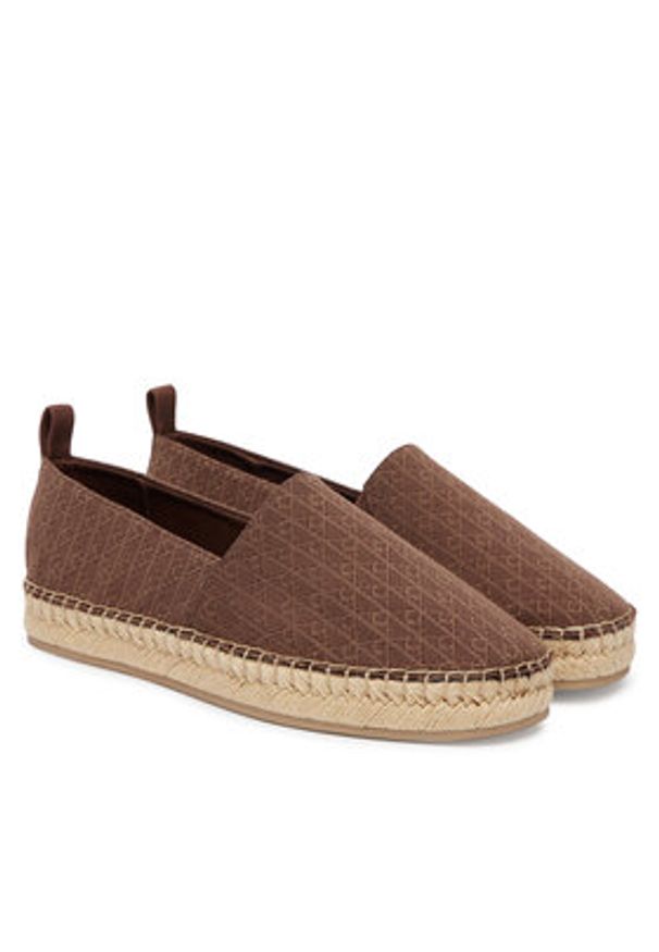 Calvin Klein Espadryle Oblique Espadrille Aop HW0HW02933 Brązowy. Kolor: brązowy. Materiał: materiał