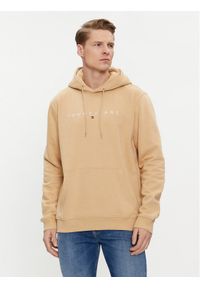 Tommy Jeans Bluza Linear Logo DM0DM17985 Beżowy Regular Fit. Kolor: beżowy. Materiał: bawełna