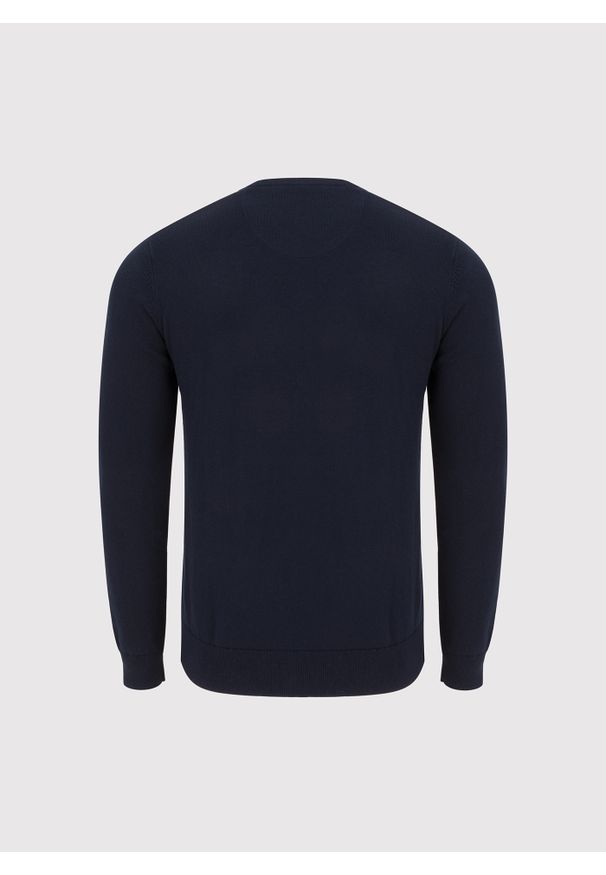 Pako Lorente - PAKO LORENTE – Granatowy bawełniany sweter z kaszmirem. Okazja: na co dzień. Kolor: szary, niebieski. Materiał: bawełna, kaszmir. Sezon: jesień. Styl: casual