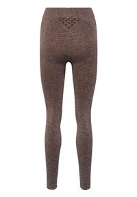 Damskie legginsy bezszwowe Hummel. Kolor: brązowy. Materiał: materiał, dzianina. Sport: fitness