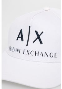 Armani Exchange Czapka 954039.CC513.NOS kolor biały z aplikacją. Kolor: biały. Wzór: aplikacja #4