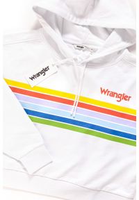 Wrangler - BLUZA WRANGLER DAMSKA CROPPED HOODY WHITE W6073HP12 112130434. Typ kołnierza: kaptur
