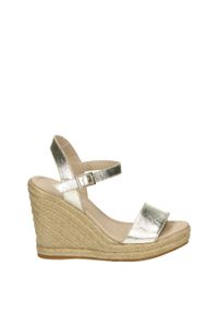 Venezia - SANDAŁY NA KOTURNIE 82101 407 GOLD. Materiał: skóra, syntetyk. Obcas: na koturnie #1