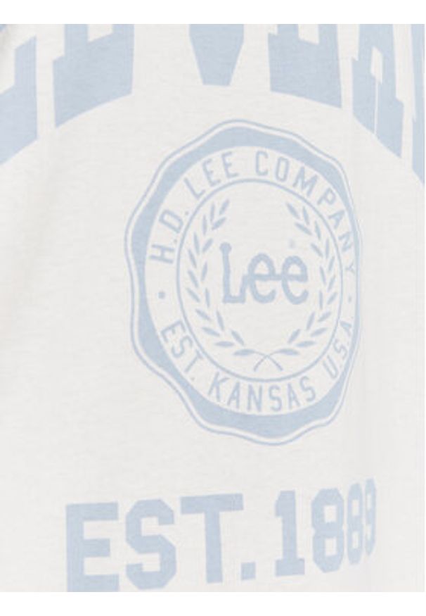 Lee T-Shirt Varsity L69CFENQ 112322787 Écru Loose Fit. Materiał: bawełna