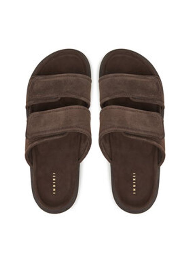 Inuikii Klapki Suede Double Band 50102-510 Brązowy. Kolor: brązowy. Materiał: zamsz, skóra